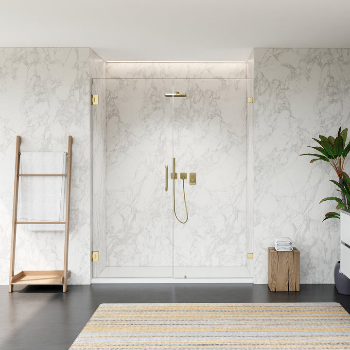 Roisin 60" W x 74" H Frameless Hinged Shower Door