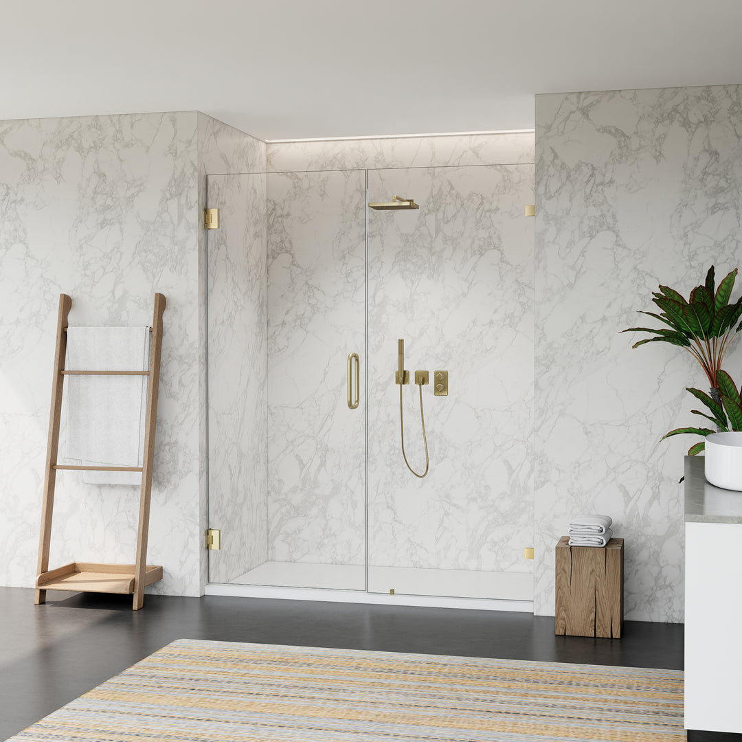 Roisin 60" W x 74" H Frameless Hinged Shower Door