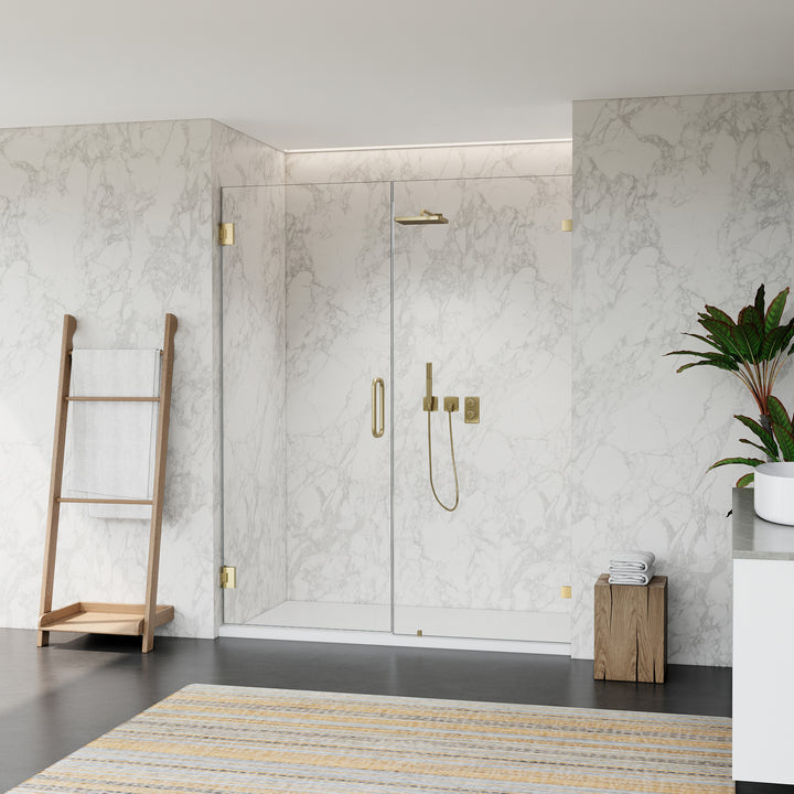 Roisin 60" W x 74" H Frameless Hinged Shower Door