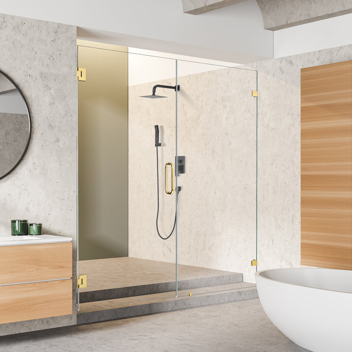 Roisin 60" W x 74" H Frameless Hinged Shower Door