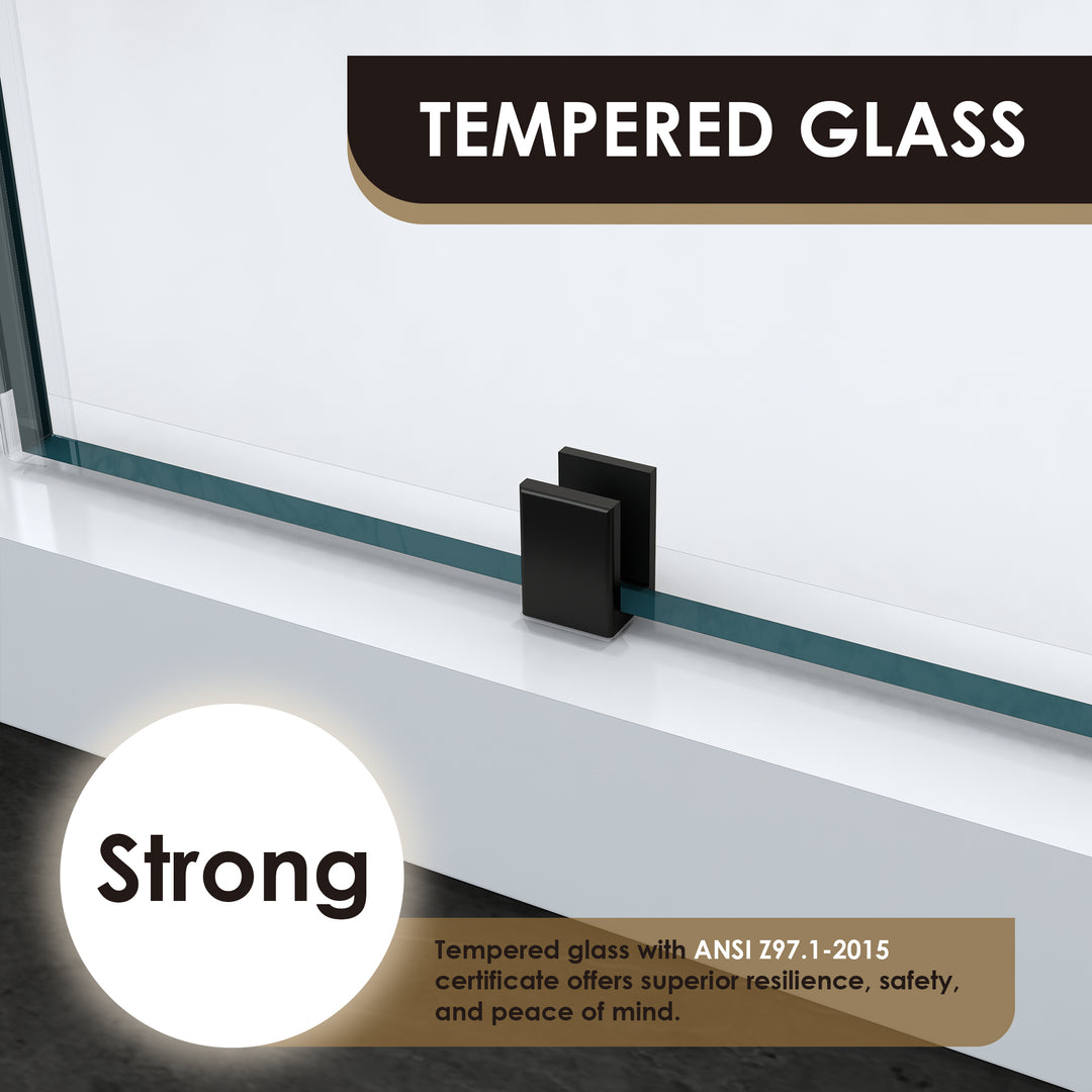 Roisin 60" W x 74" H Frameless Hinged Shower Door