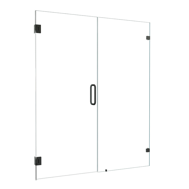 Roisin 60" W x 74" H Frameless Hinged Shower Door