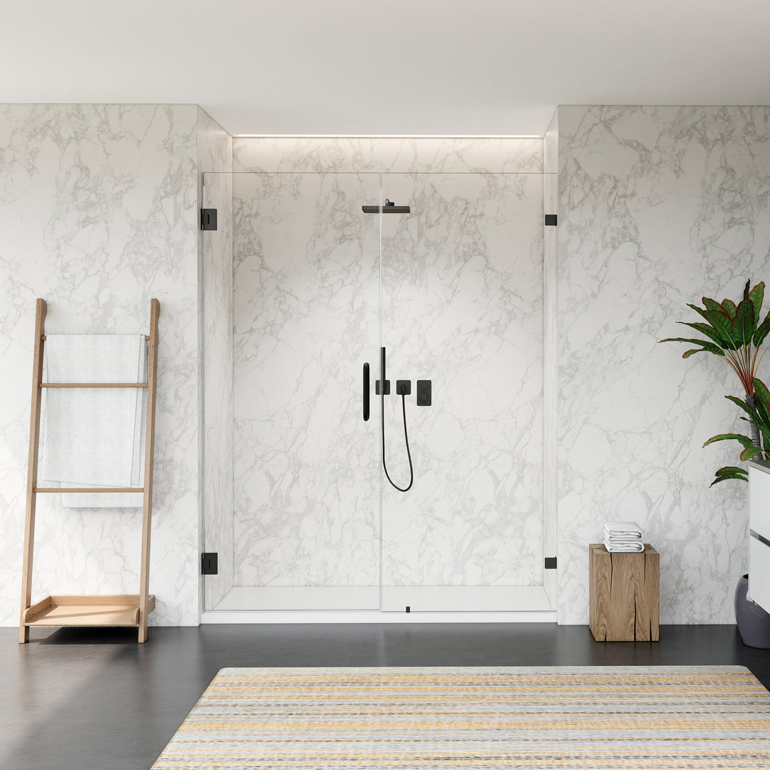 Roisin 60" W x 74" H Frameless Hinged Shower Door