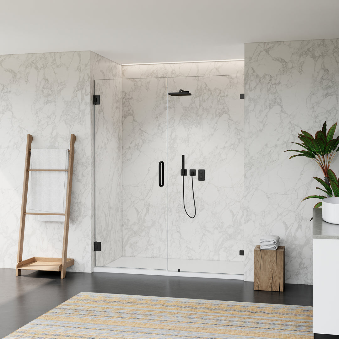 Roisin 60" W x 74" H Frameless Hinged Shower Door