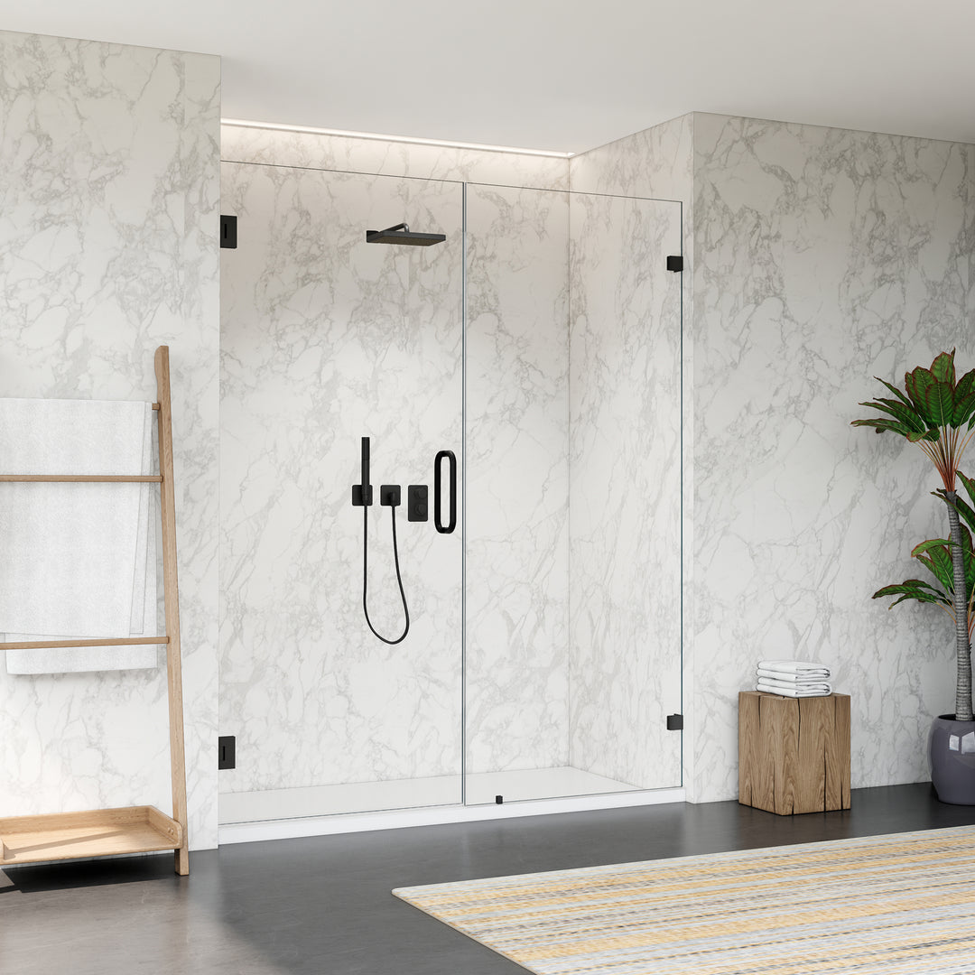 Roisin 60" W x 74" H Frameless Hinged Shower Door