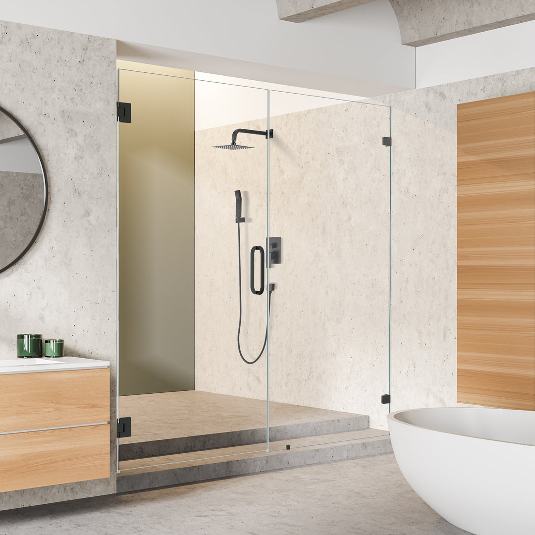Roisin 60" W x 74" H Frameless Hinged Shower Door