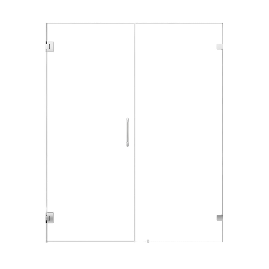 Roisin 60" W x 74" H Frameless Hinged Shower Door