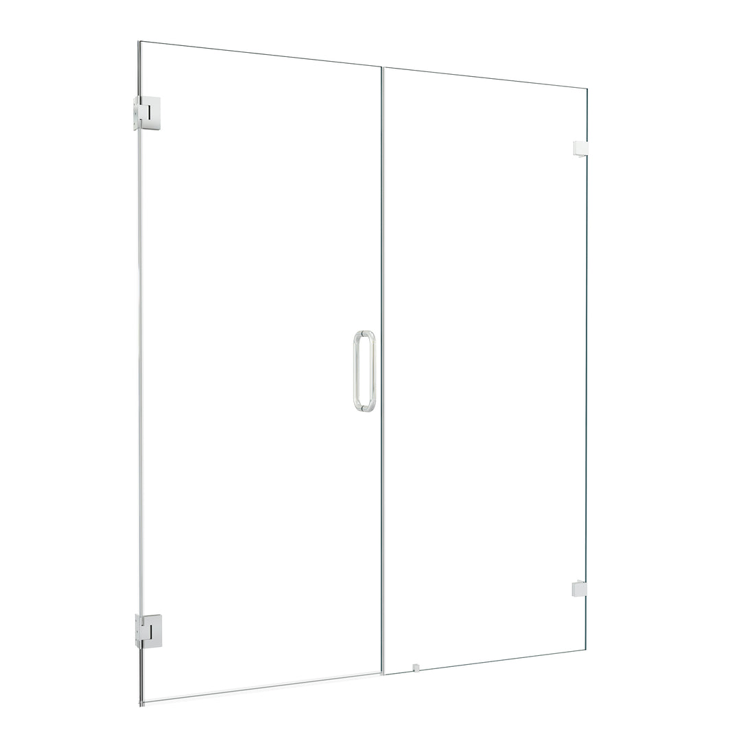 Roisin 60" W x 74" H Frameless Hinged Shower Door