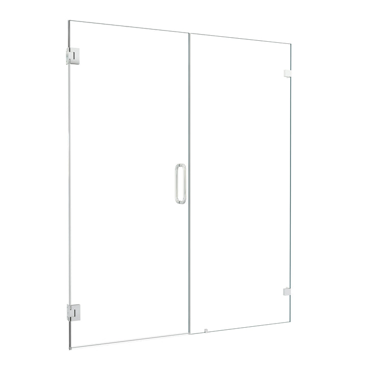 Roisin 60" W x 74" H Frameless Hinged Shower Door