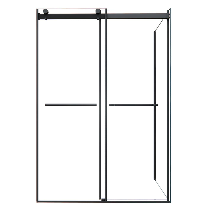 Belizzi 52" W x 76" H By Pass Frameless Exposed Roller Shower Enclosure