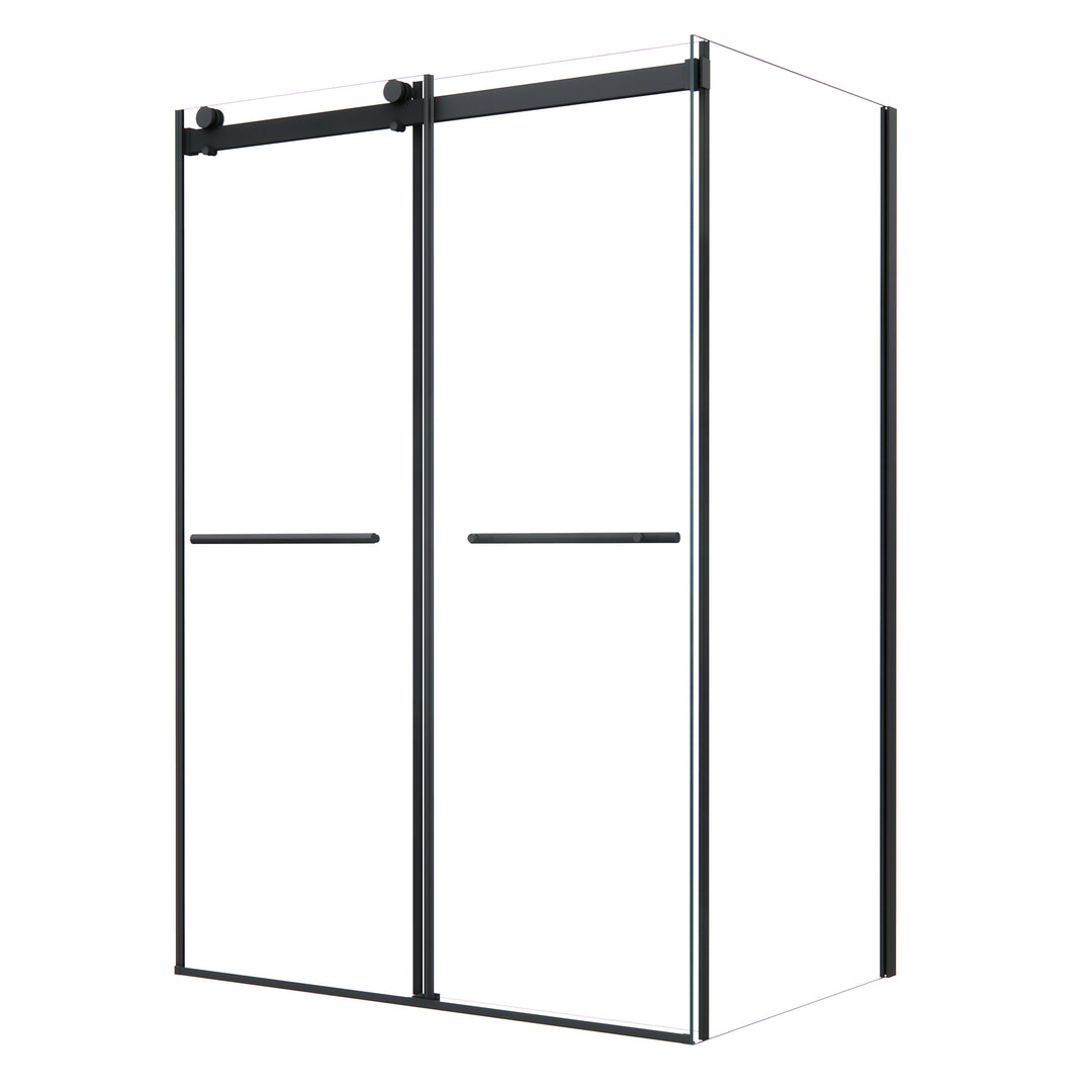 Belizzi 52" W x 76" H By Pass Frameless Exposed Roller Shower Enclosure