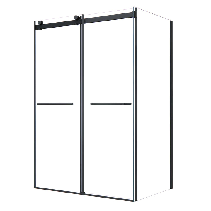 Belizzi 52" W x 76" H By Pass Frameless Exposed Roller Shower Enclosure