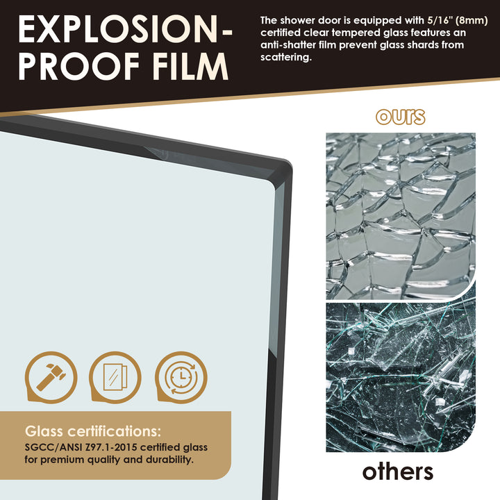 Belizzi 52" W x 76" H By Pass Frameless Exposed Roller Shower Door