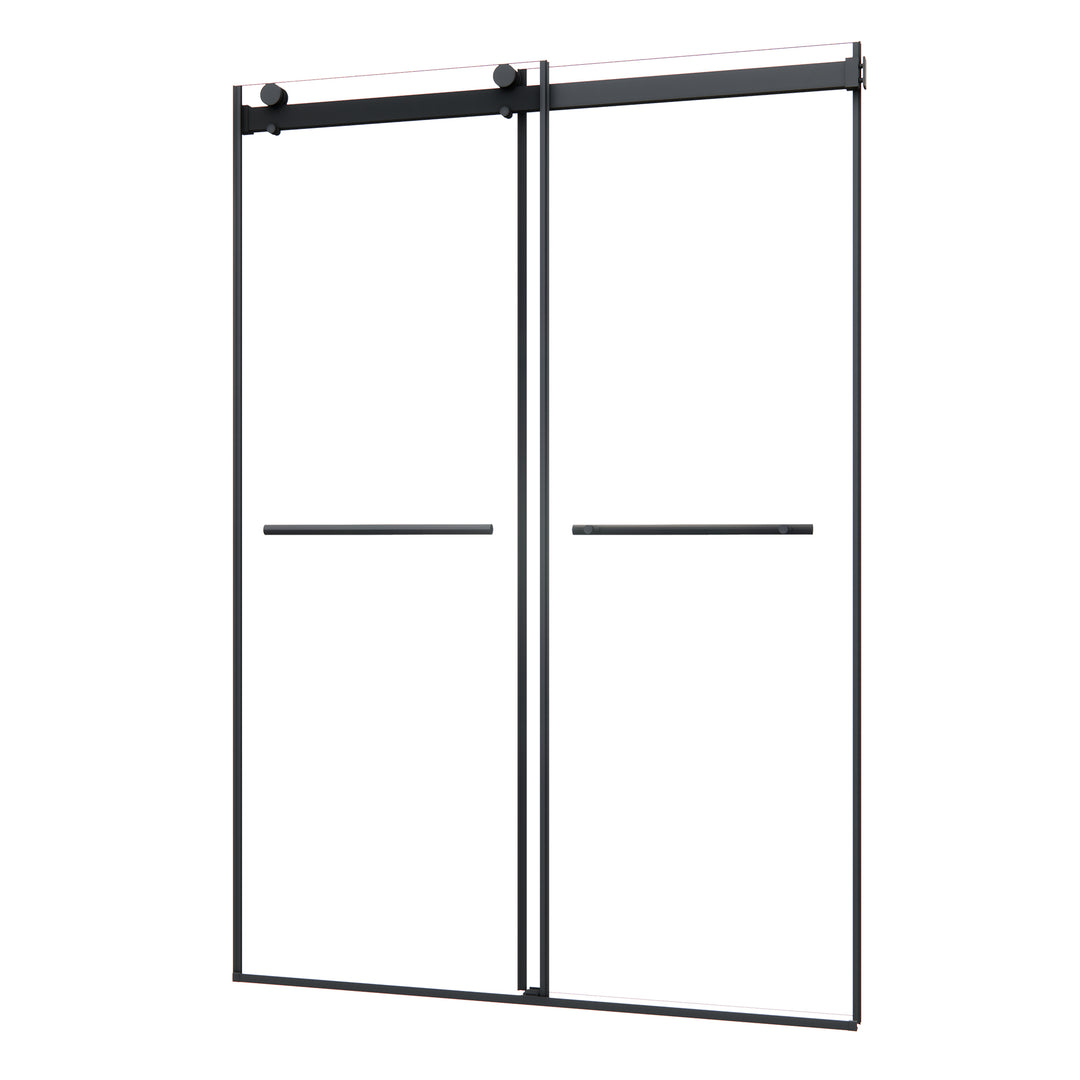 Belizzi 52" W x 76" H By Pass Frameless Exposed Roller Shower Door