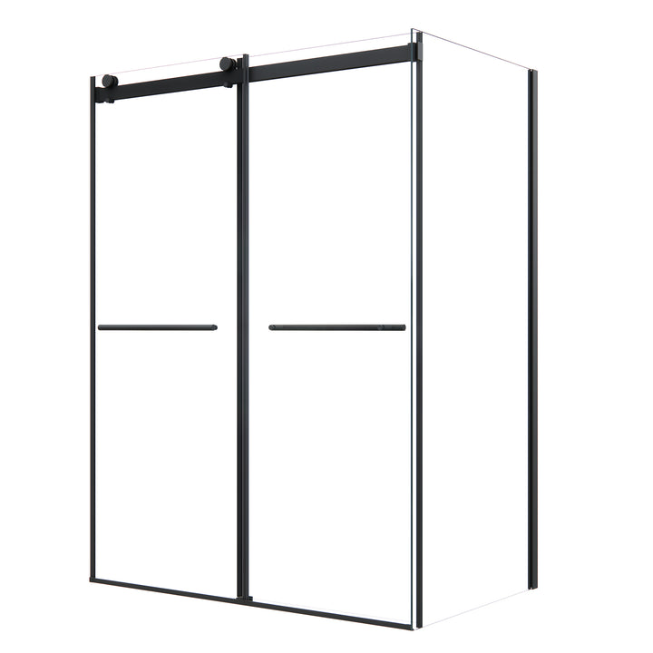 Belizzi 56" W x 76" H By Pass Frameless Exposed Roller Shower Enclosure