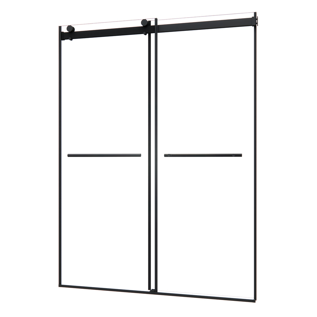 Belizzi 56" W x 76" H By Pass Frameless Exposed Roller Shower Door