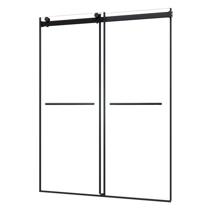 Belizzi 56" W x 76" H By Pass Frameless Exposed Roller Shower Door