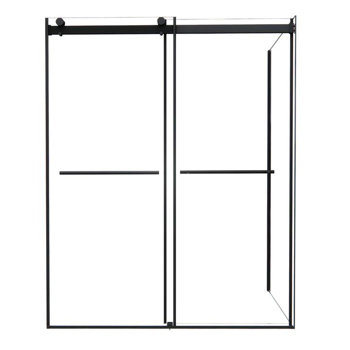 Belizzi 60" W x 76" H By Pass Frameless Exposed Roller Shower Enclosure