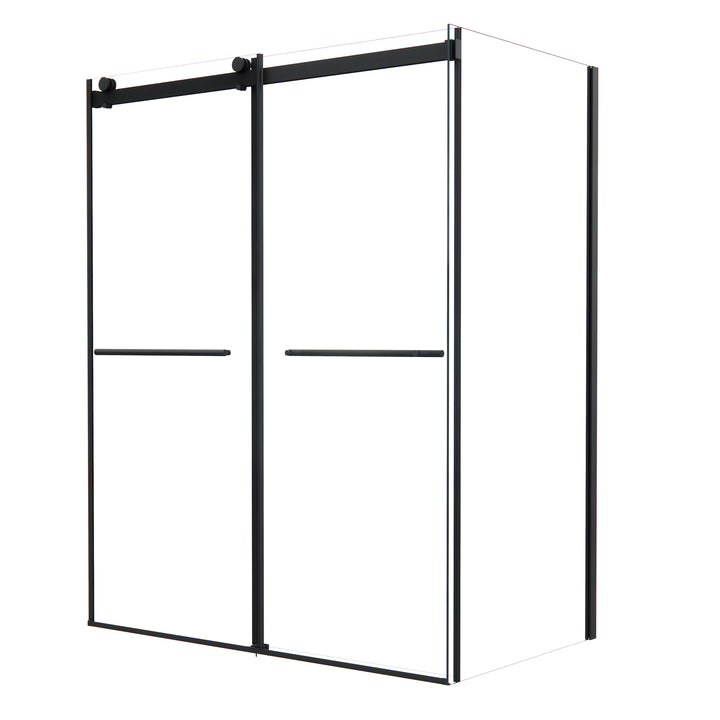 Belizzi 60" W x 76" H By Pass Frameless Exposed Roller Shower Enclosure