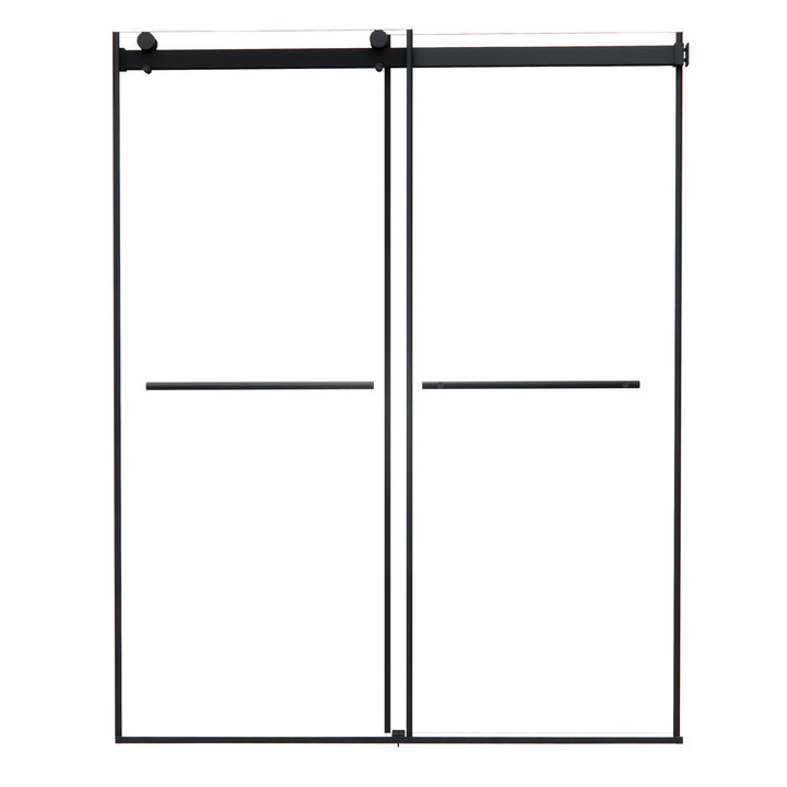 Belizzi 60" W x 76" H By Pass Frameless Exposed Roller Shower Door