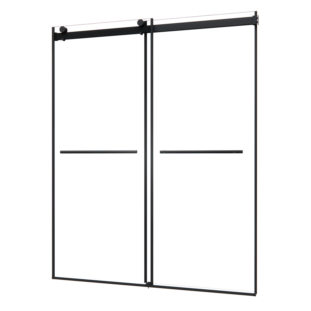 Belizzi 60" W x 76" H By Pass Frameless Exposed Roller Shower Door