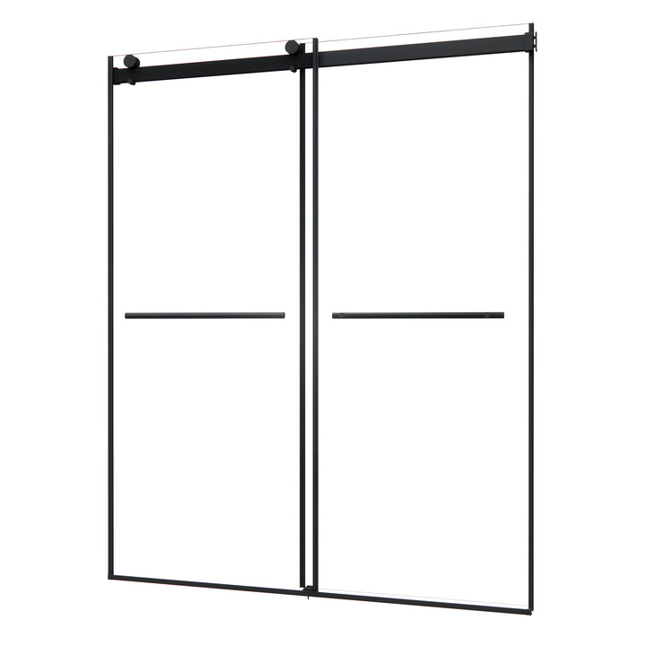 Belizzi 60" W x 76" H By Pass Frameless Exposed Roller Shower Door