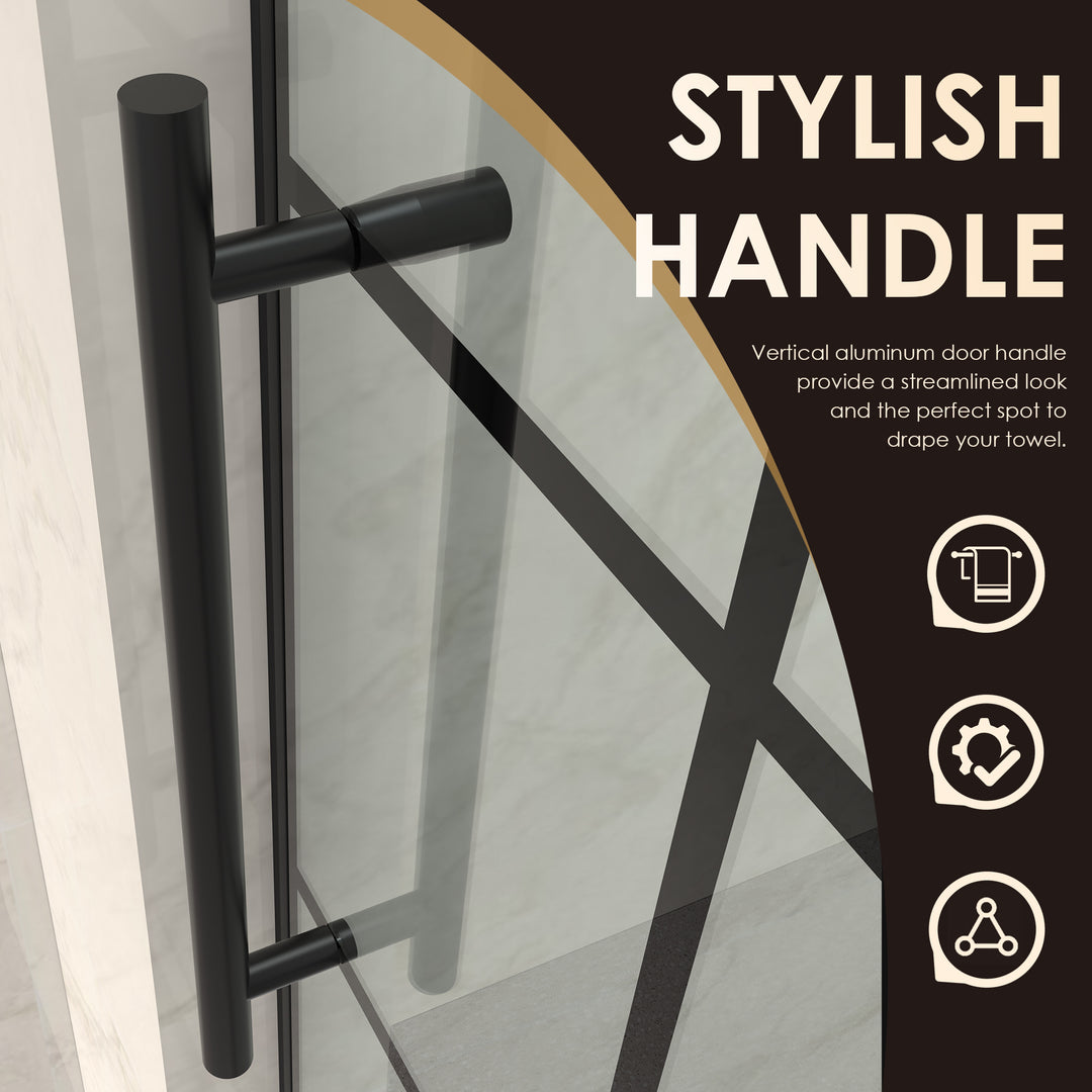 Esense 60" W x 76" H Single Sliding Frameless Shower Door