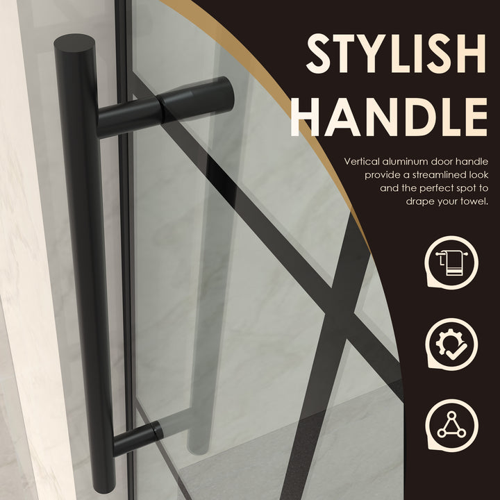 Esense 60" W x 76" H Single Sliding Frameless Shower Door