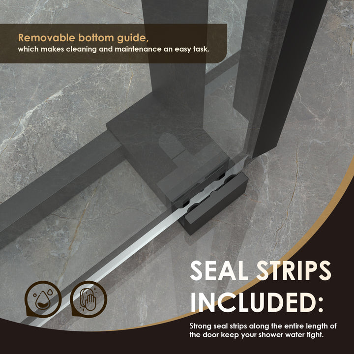 Esense 60" W x 76" H Single Sliding Frameless Shower Door