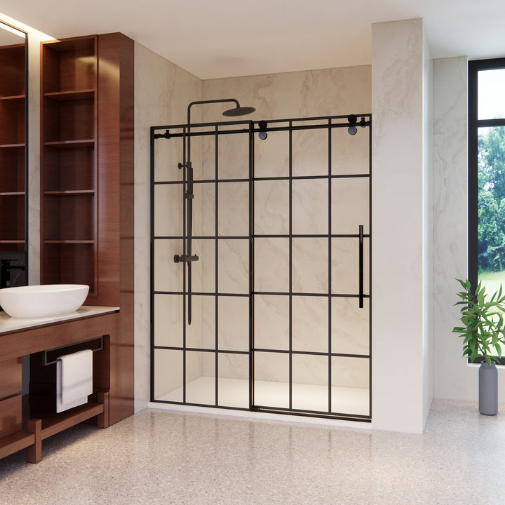 Esense 60" W x 76" H Single Sliding Frameless Shower Door