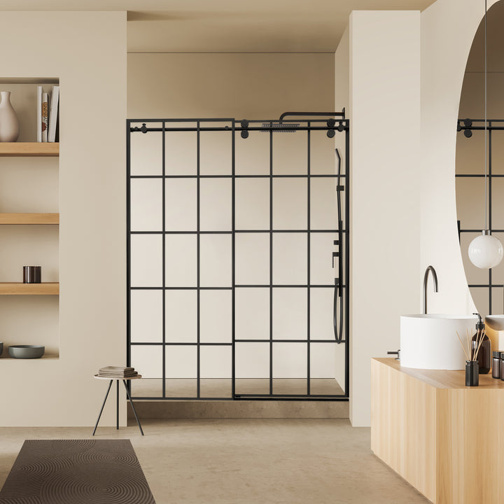 Esense 60" W x 76" H Single Sliding Frameless Shower Door