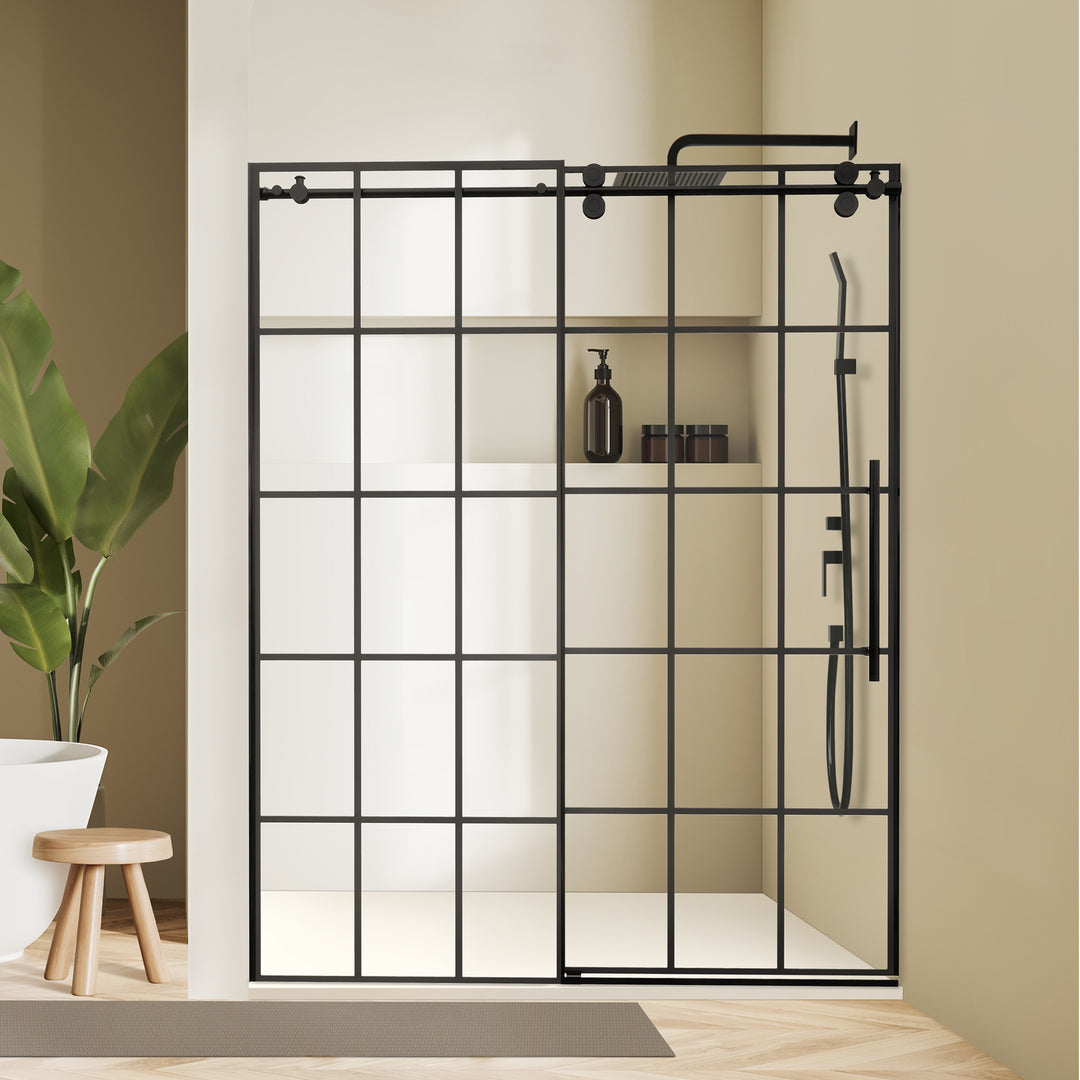 Esense 60" W x 76" H Single Sliding Frameless Shower Door