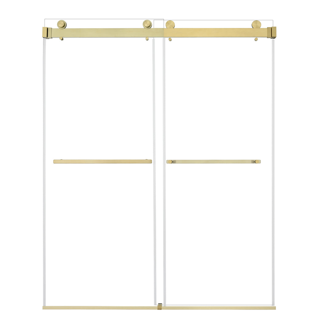 Bolani 60" W x 76" H By Pass Frameless Exposed Roller Shower Door