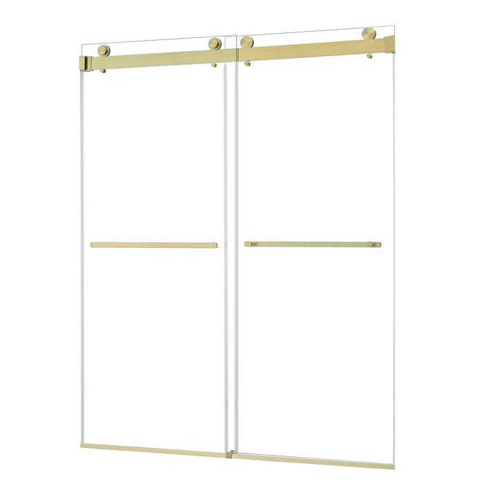 Bolani 60" W x 76" H By Pass Frameless Exposed Roller Shower Door