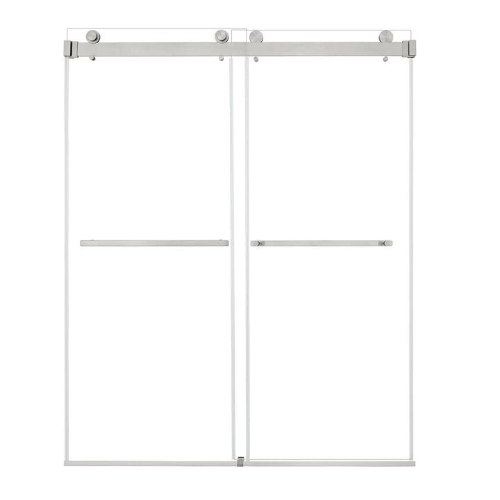 Bolani 60" W x 76" H By Pass Frameless Exposed Roller Shower Door