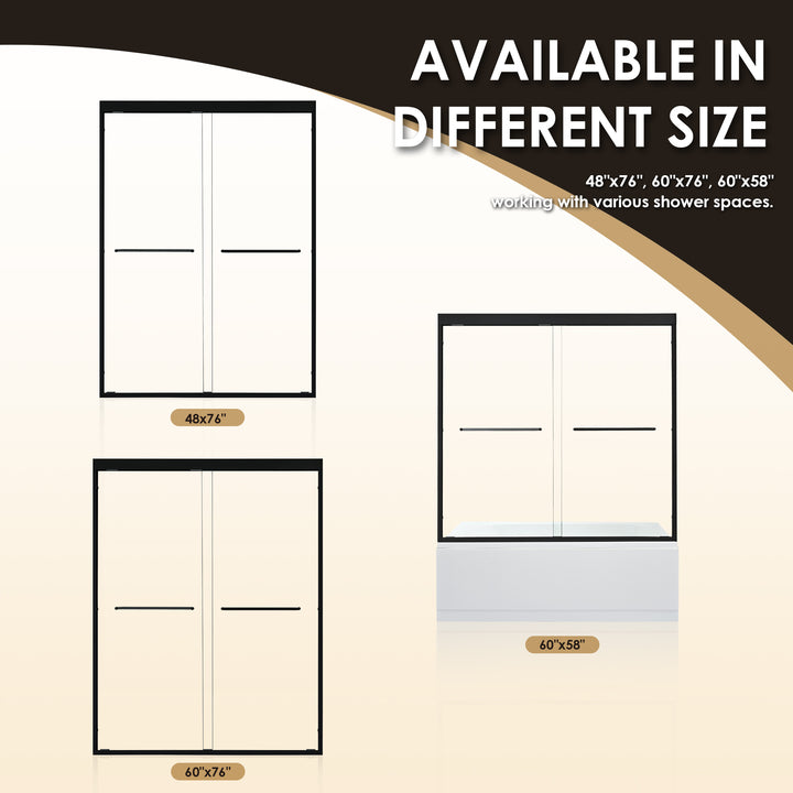 Ennis 48" W x 76" H By Pass Framed Shower Door