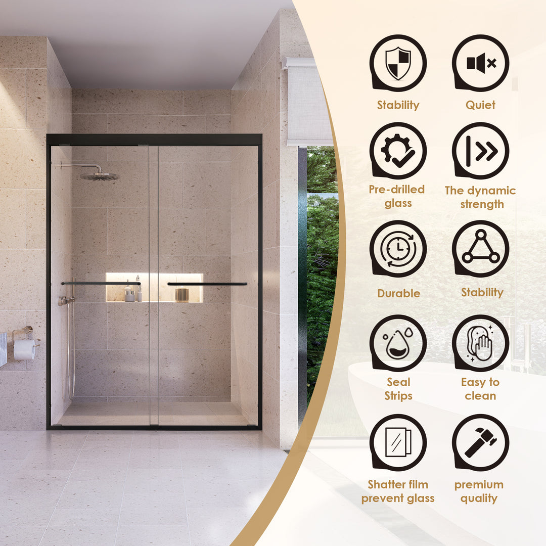 Ennis 48" W x 76" H By Pass Framed Shower Door