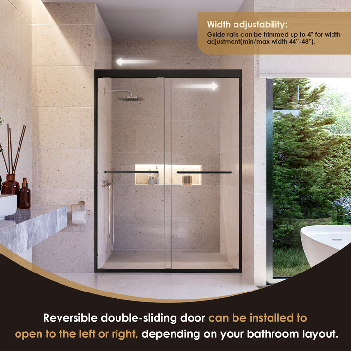 Ennis 48" W x 76" H By Pass Framed Shower Door