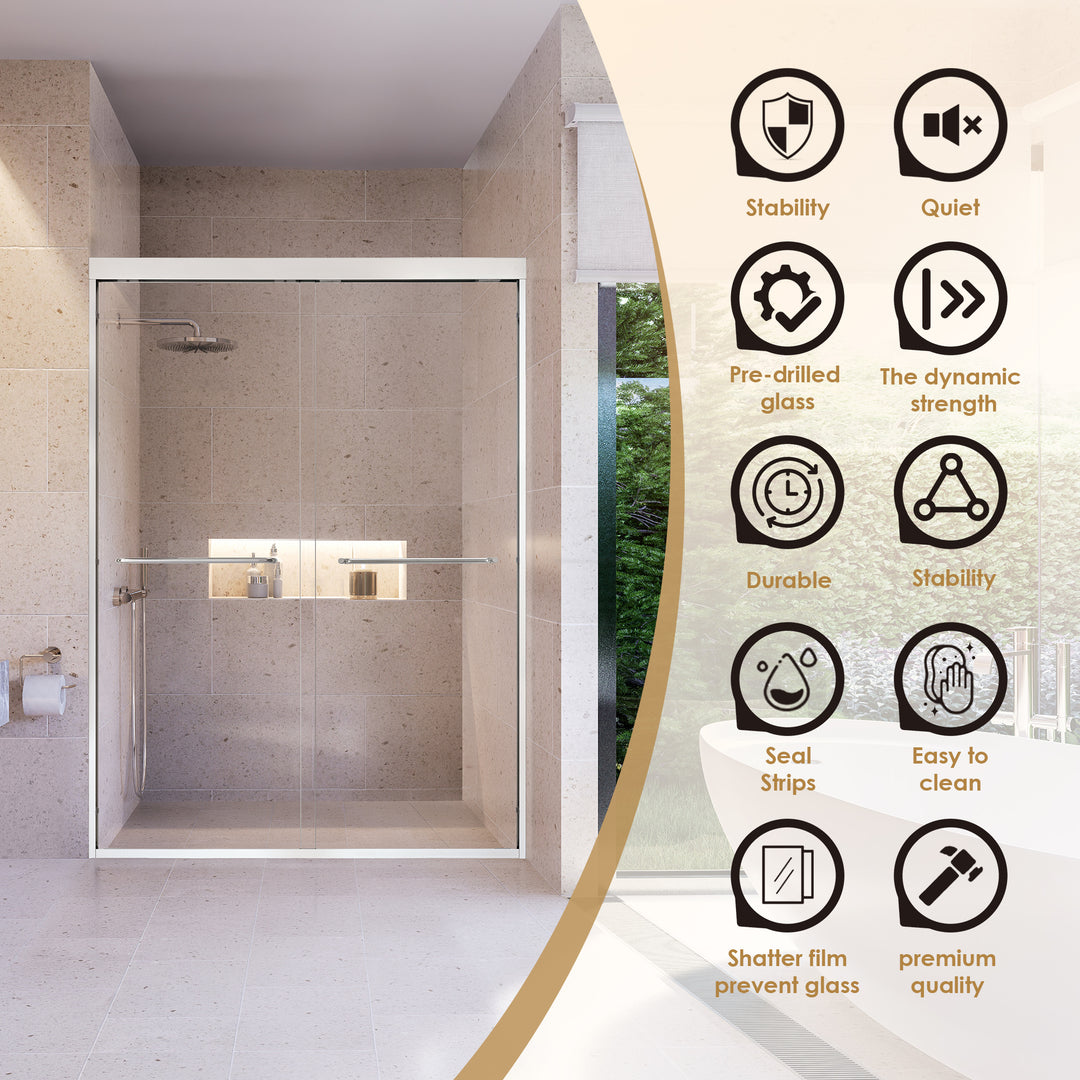 Ennis 48" W x 76" H By Pass Framed Shower Door