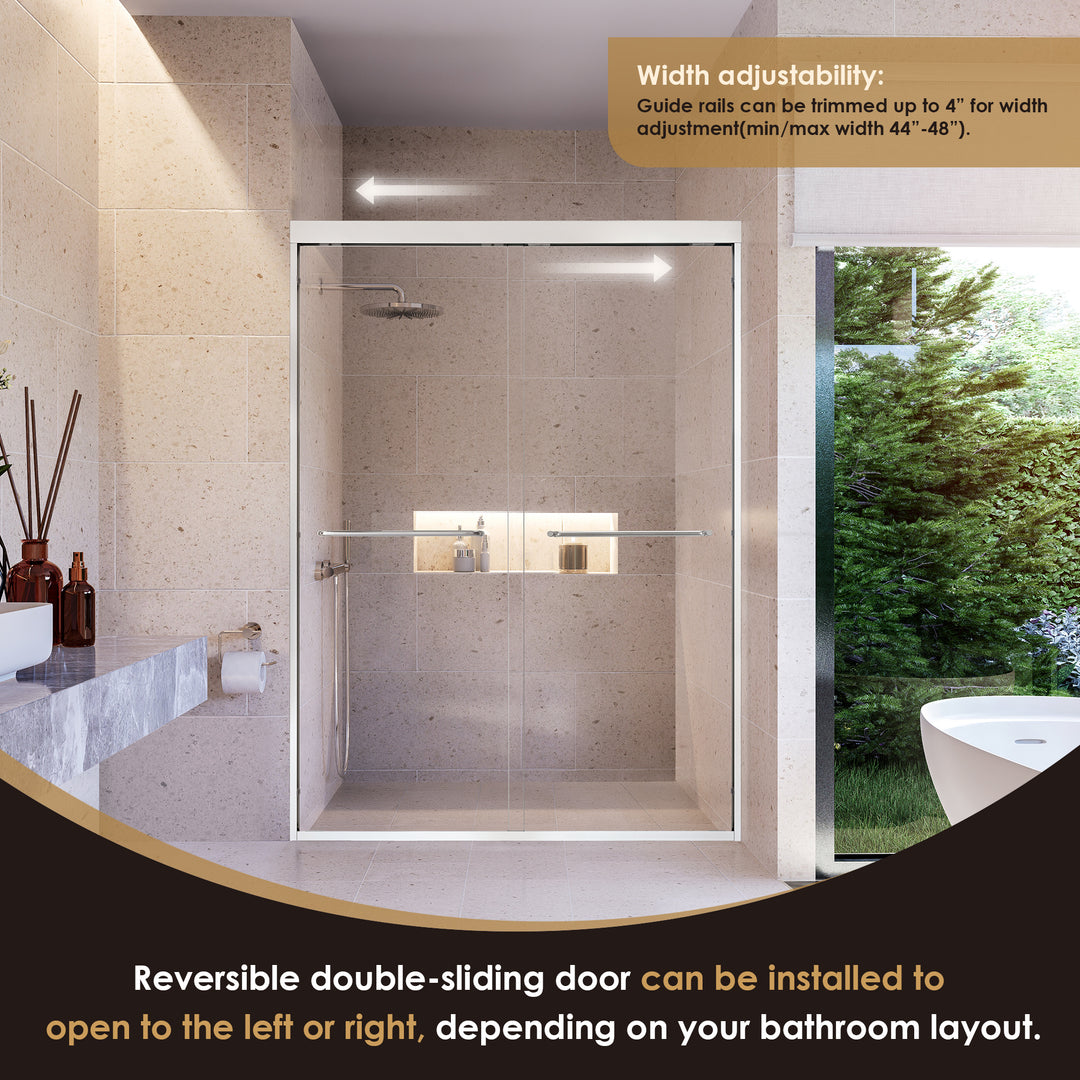 Ennis 48" W x 76" H By Pass Framed Shower Door