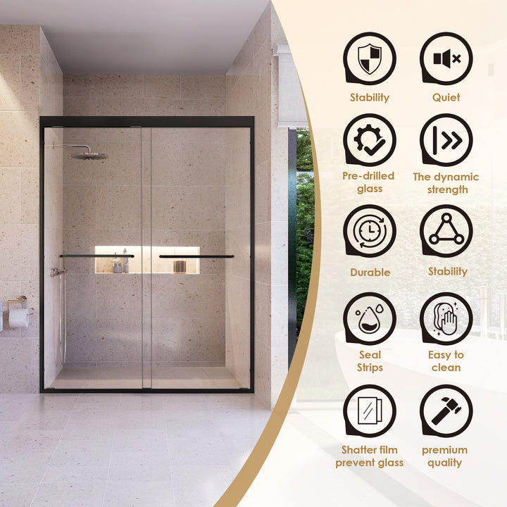 Ennis 60" W x 76" H By Pass Framed Shower Door