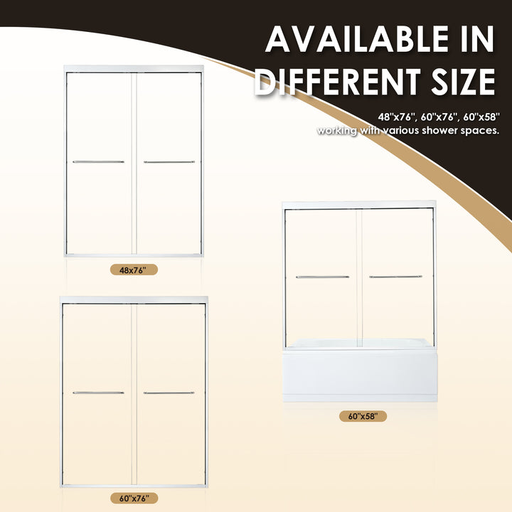 Ennis 60" W x 76" H By Pass Framed Shower Door