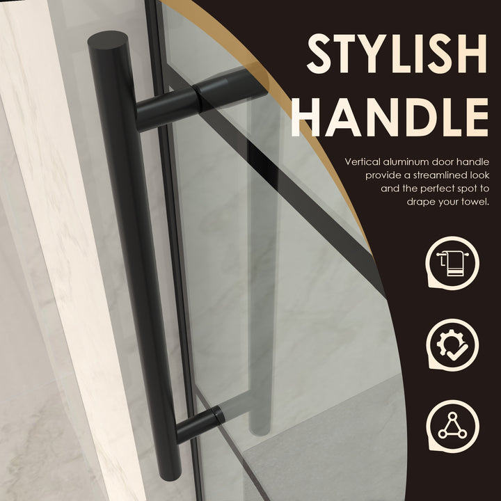 Sankiz 60" W x 76" H Single Sliding Frameless Shower Door