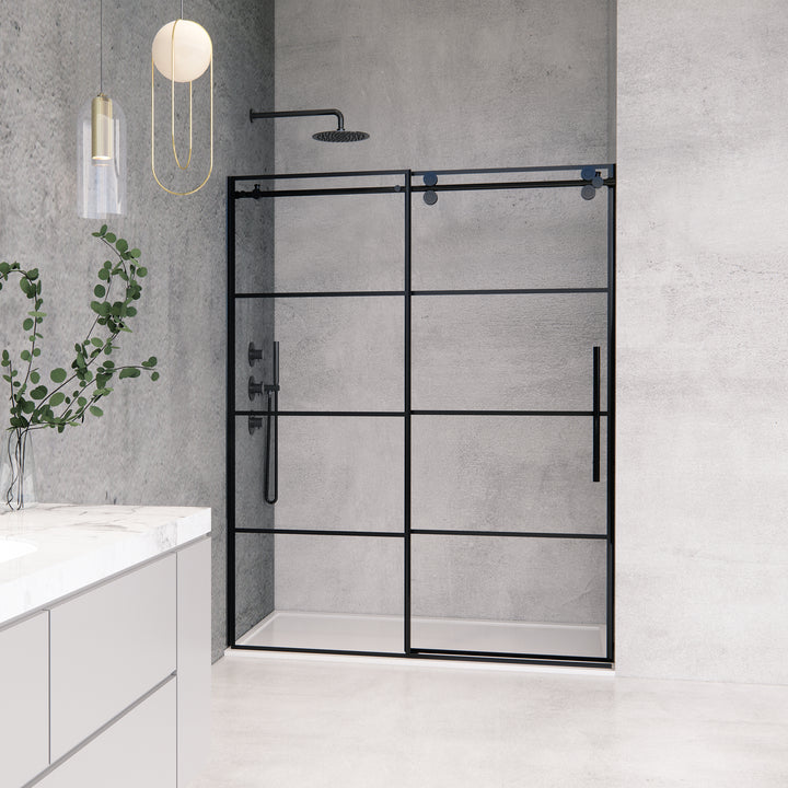 Sankiz 60" W x 76" H Single Sliding Frameless Shower Door