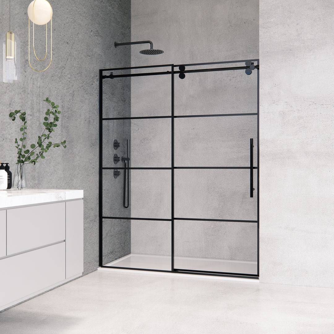 Sankiz 60" W x 76" H Single Sliding Frameless Shower Door