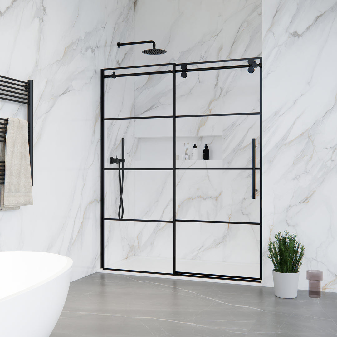 Sankiz 60" W x 76" H Single Sliding Frameless Shower Door