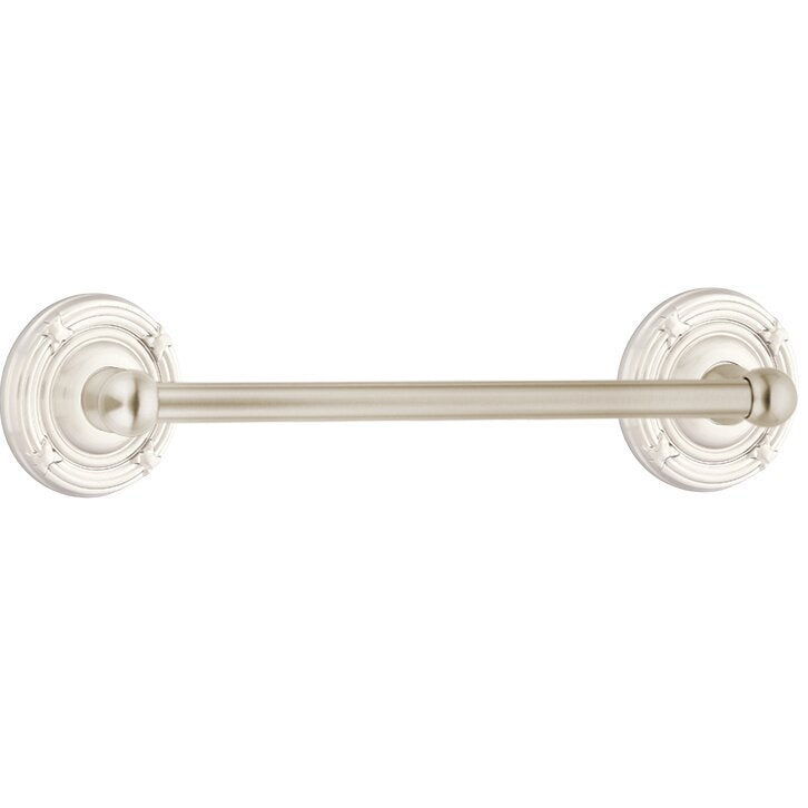 Traditional Brass Collection 12" Single Towel Bar with Ribbon & Reed Rose by Emtek