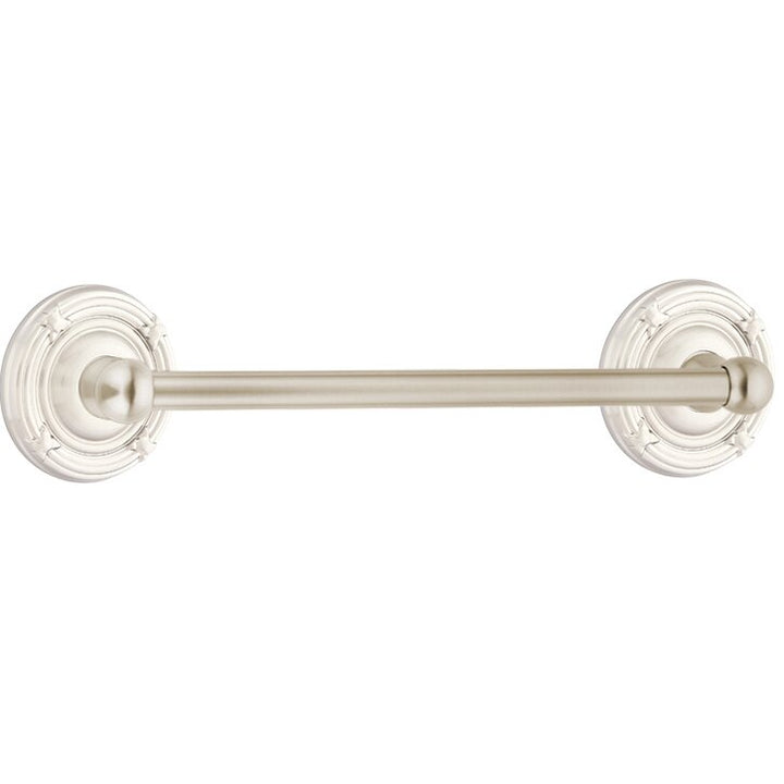 Traditional Brass Collection 12" Single Towel Bar with Ribbon & Reed Rose by Emtek