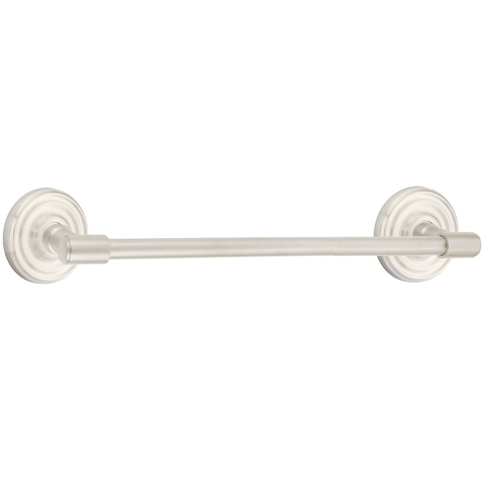 Transitional Brass Collection 18" Towel Bar with Small Regular Rosette by Emtek