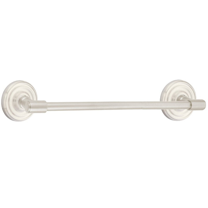 Transitional Brass Collection 18" Towel Bar with Small Regular Rosette by Emtek